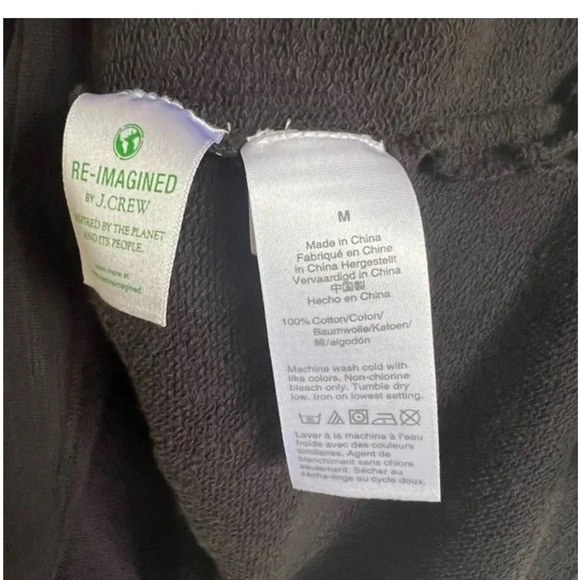 J.Crew Gray / black Vintage Fleece Cotton Terry Turtleneck Sz M - Picture 13 of 13